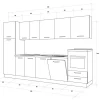 Gilda cucina 330 cm colore cemento scuro e rovere cadiz