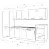 Gilda cucina 345 cm colore cemento scuro e rovere cadiz