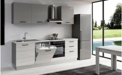 Gilda 2.0 cucina 300 cm colore frassino ghiaccio e light grey