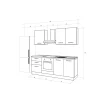 Gilda 2.0 cucina 270 cm colore frassino ghiaccio e light grey