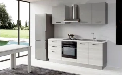 Gilda 2.0 cucina 270 cm colore frassino ghiaccio e light grey