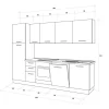 Gilda cucina 285 cm colore frassino ghiaccio e light grey