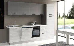 Gilda cucina 285 cm colore frassino ghiaccio e light grey