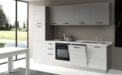 Gilda cucina 285 cm colore frassino ghiaccio e light grey