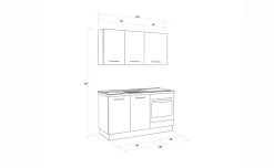 Gilda cucina 150 cm colore frassino ghiaccio e light grey