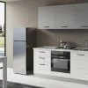 Gilda cucina 180 cm colore frassino ghiaccio e light grey