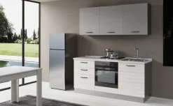 Gilda cucina 180 cm colore frassino ghiaccio e light grey