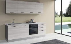 Gilda cucina 240 cm colore frassino ghiaccio