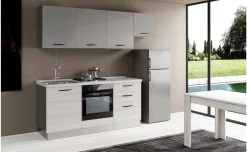 Gilda cucina 240 cm colore frassino ghiaccio e light grey