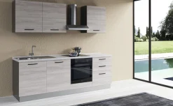 Gilda 2.0 cucina 240 cm colore frassino ghiaccio