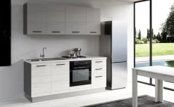 Gilda cucina 195 cm colore frassino ghiaccio e light grey