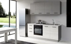 Gilda cucina 195 cm colore frassino ghiaccio e light grey