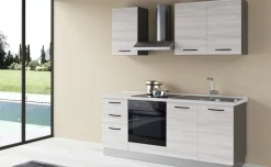 Gilda 2.0 cucina 195 cm colore frassino ghiaccio
