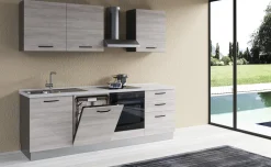 Gilda 2.0 cucina 240 cm colore frassino ghiaccio