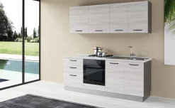 Gilda cucina 210 cm colore frassino ghiaccio