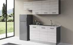 Gilda cucina 210 cm colore frassino ghiaccio