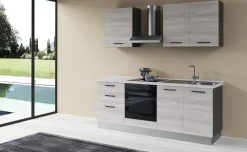 Gilda 2.0 cucina 210 cm colore frassino ghiaccio