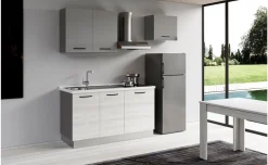 Gilda 2.0 cucina 210 cm colore frassino ghiaccio e light grey