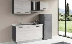 Gilda 2.0 cucina 210 cm colore frassino ghiaccio