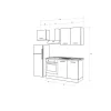 Gilda 2.0 cucina 210 cm colore frassino ghiaccio e light grey