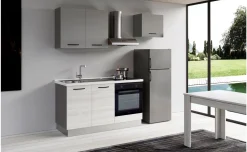 Gilda 2.0 cucina 210 cm colore frassino ghiaccio e light grey