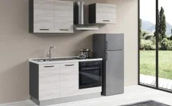 Gilda 2.0 cucina 210 cm colore frassino ghiaccio