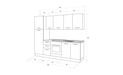 Gilda cucina 255 cm colore frassino ghiaccio e light grey