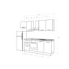 Gilda 2.0 cucina 255 cm colore frassino ghiaccio e light grey