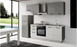 Gilda 2.0 cucina 255 cm colore frassino ghiaccio e light grey