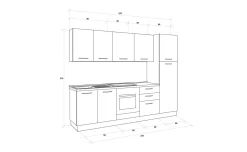 Gilda cucina 270 cm colore frassino ghiaccio e light grey