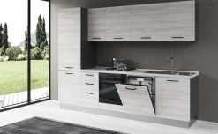 Gilda cucina 285 cm colore frassino ghiaccio