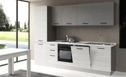 Gilda cucina 285 cm colore frassino ghiaccio e light grey