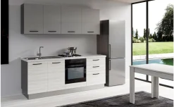 Gilda cucina 270 cm colore frassino ghiaccio e light grey