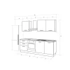 Gilda 2.0 cucina 300 cm colore frassino ghiaccio e light grey