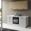 Gilda cucina 180 cm colore light grey e rovere cadiz