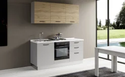 Gilda cucina 180 cm colore light grey e rovere cadiz