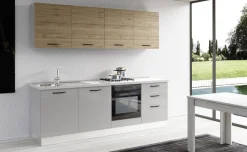 Gilda cucina 240 cm colore light grey e rovere cadiz