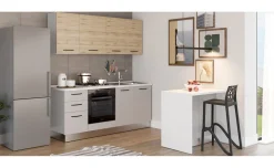 Gilda cucina 195 cm colore light grey e rovere cadiz