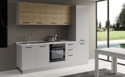 Gilda cucina 255 cm colore light grey e rovere cadiz