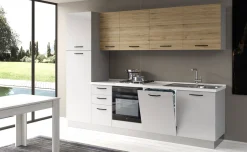 Gilda cucina 285 cm colore light grey e rovere cadiz