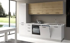 Gilda cucina 285 cm colore light grey e rovere cadiz