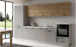 Gilda cucina 345 cm colore light grey e rovere cadiz