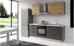Gilda 2.0 cucina 270 cm colore portland e rovere cadiz