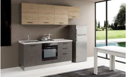 Gilda cucina 240 cm colore portland e rovere cadiz