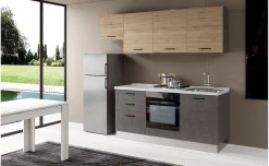 Gilda cucina 240 cm colore portland e rovere cadiz