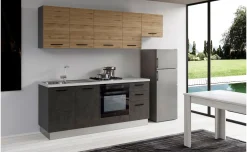 Gilda cucina 255 cm colore portland e rovere cadiz