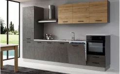 Gilda 2.0 cucina  330 cm colore portland e rovere cadiz