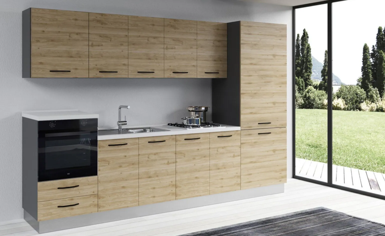 Gilda cucina 315 cm colore rovere cadiz