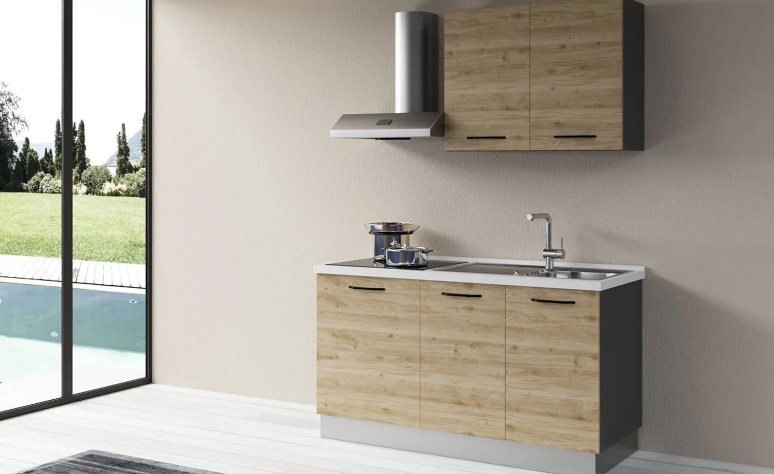 Gilda 2.0 cucina 150 cm colore rovere cadiz