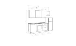 Gilda cucina 240 cm colore rovere cadiz e portland